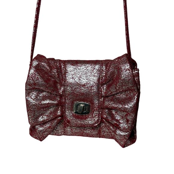 Retro L.A. Express Pink Silver Ruched Crossbody Bag 7x6 Small Purse - Picture 2 of 11